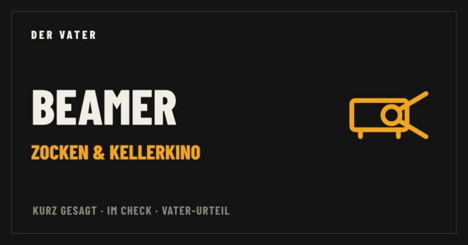 Illustration: Schriftzug Beamer für Zocken und Kellerkino